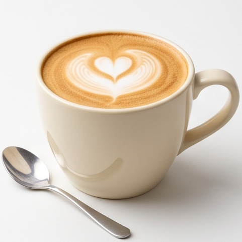 Wish Me Coffee logo — a cream cup of latte with heart art